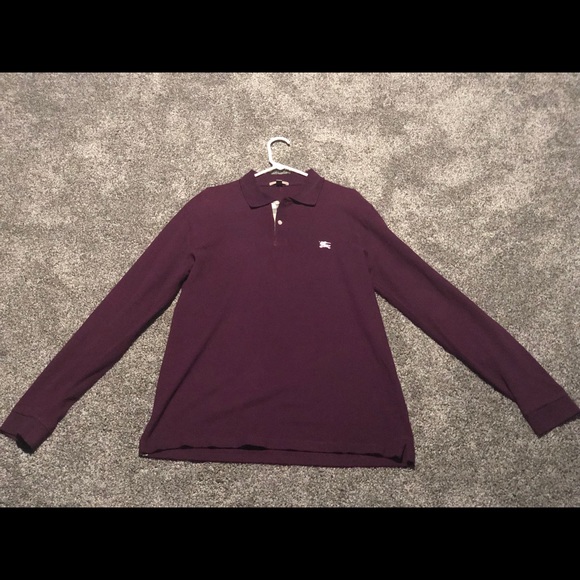 men's burberry long sleeve polo